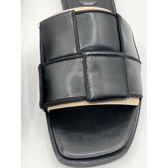 BANDOLINO WOMENS VANELLI SQUARE TOE BLACK CASUAL FLAT FAUX LEATHER SANDALS 9M - Picture 8 of 13